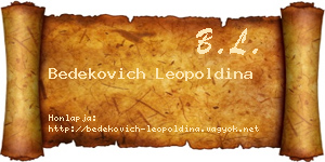 Bedekovich Leopoldina névjegykártya